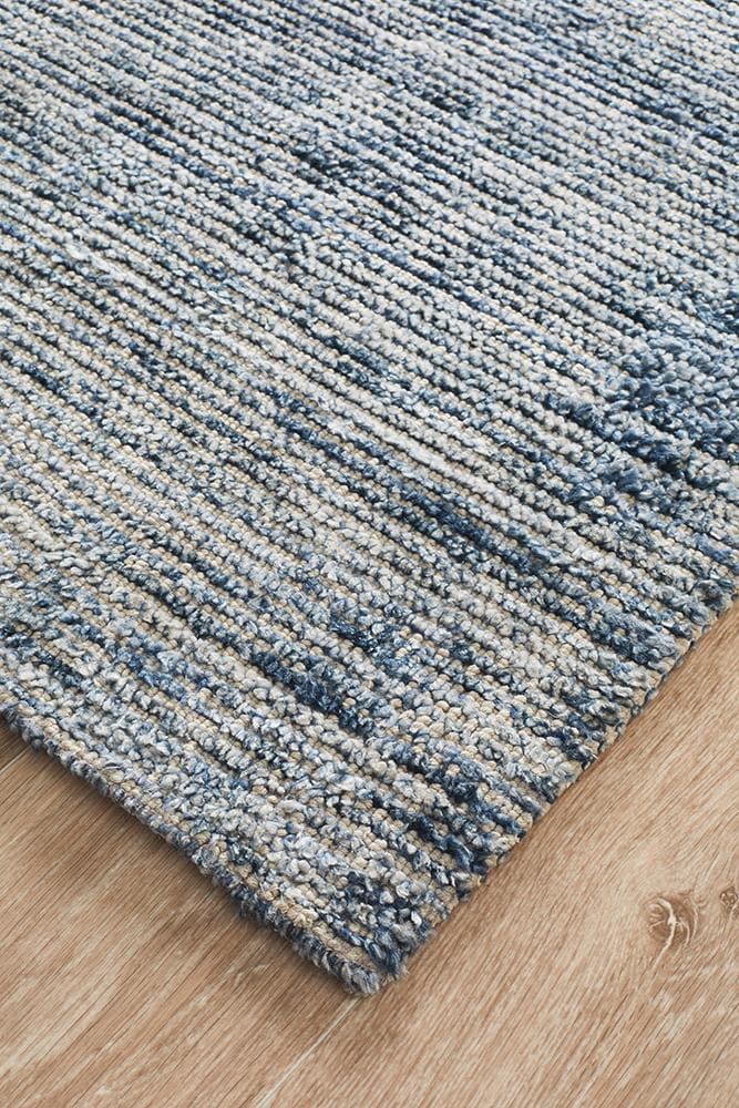 Cloud Cotton Rayon indigo flat weave rug