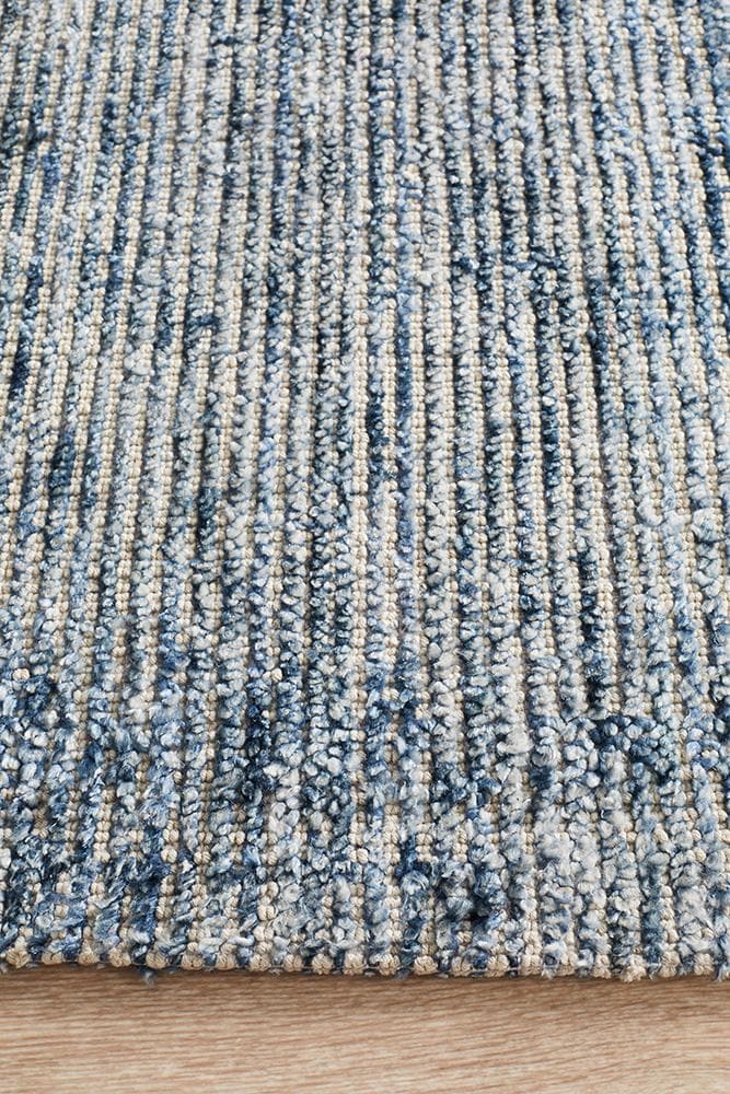 Cloud Cotton Rayon indigo flat weave rug
