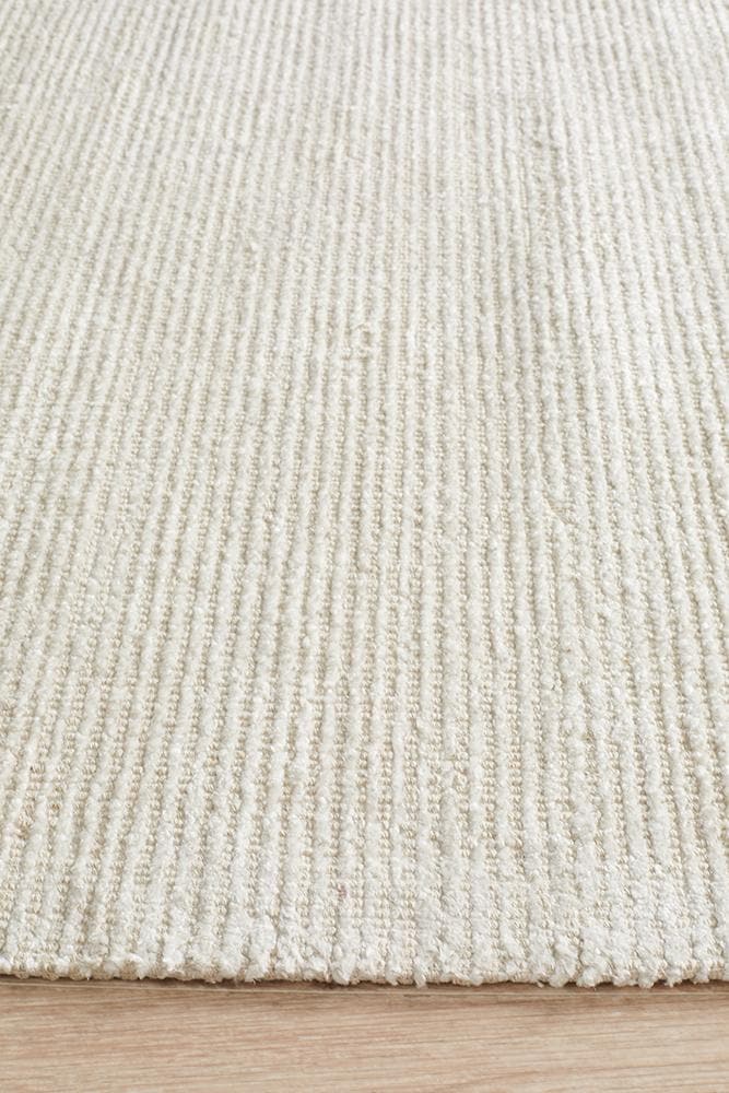 Cloud Cotton Rayon ivory flat weave rug