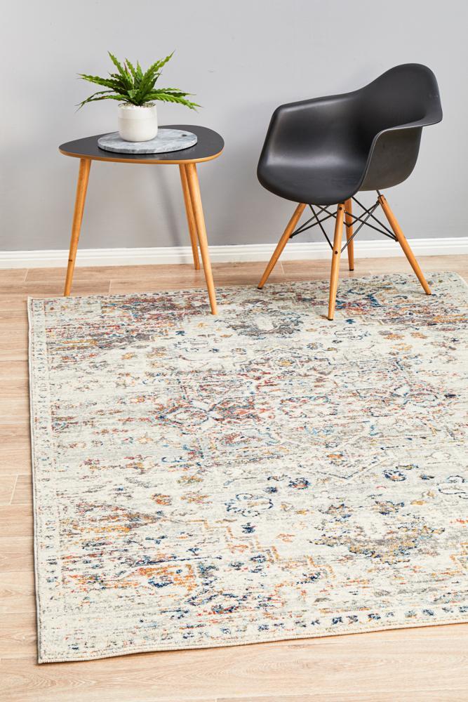 Century August silver transitional traditional style rug