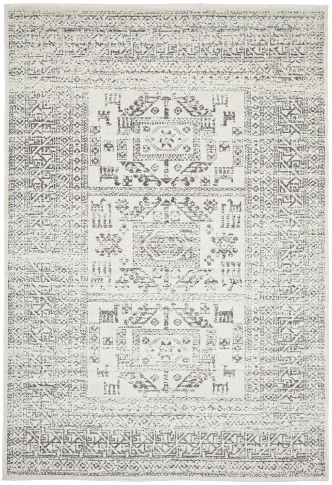 Chrome Addison Silver tribal transitional rug
