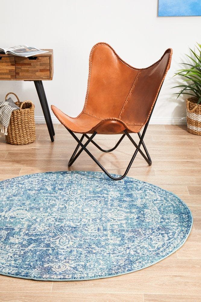 Transitional Muse - Blue [Round] - Rug