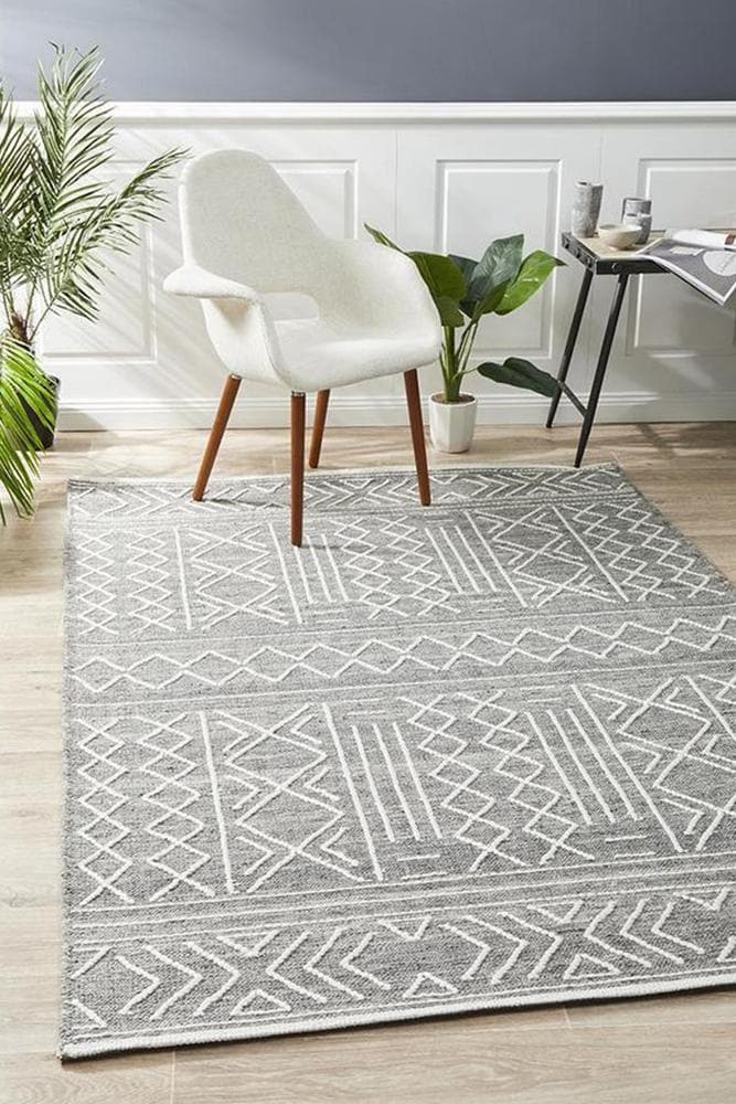 arya stitch woven silver grey rug styleshot