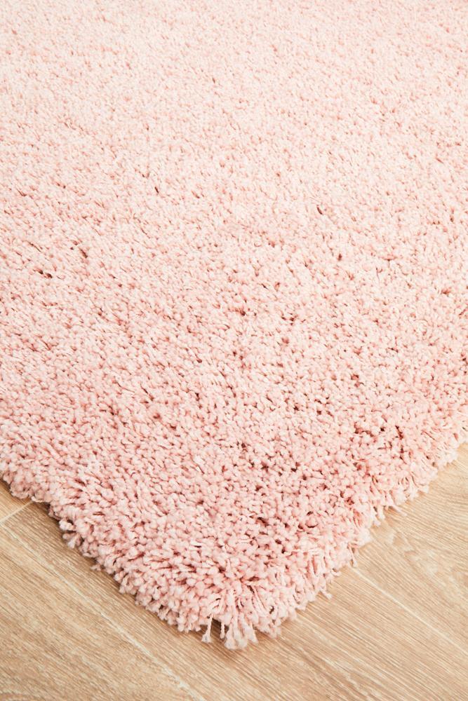 Laguna pink thick shaggy rug