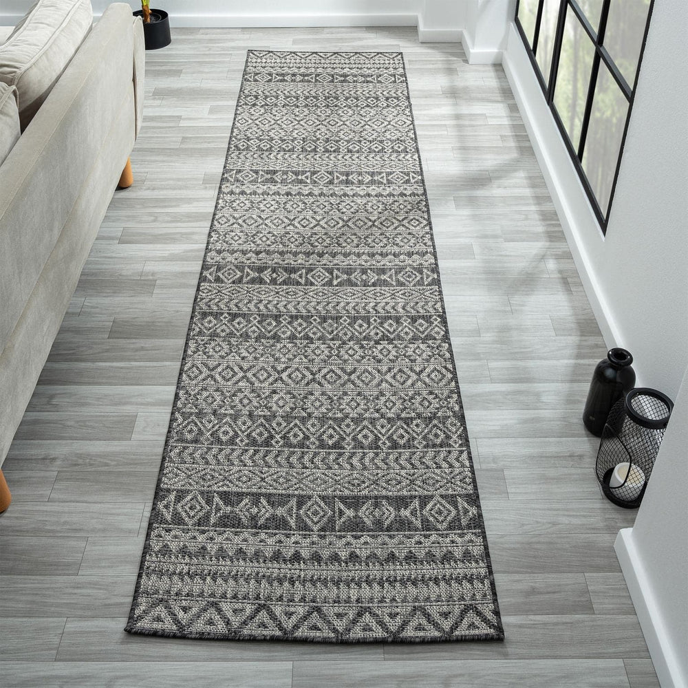 Alfresco In/Out 421 Charcoal | Hallway Runner | Rugs Plus Online