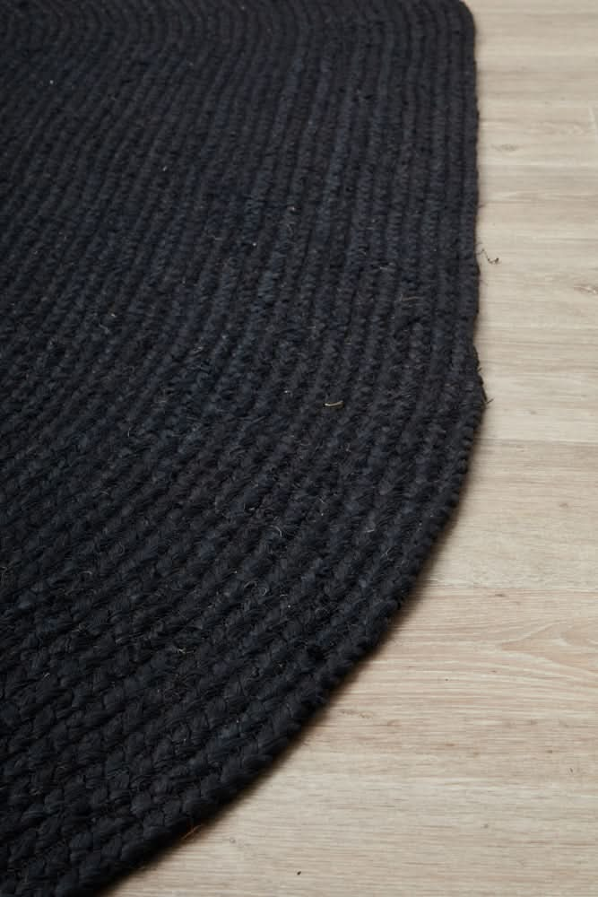 Bondi Black Oval Rug