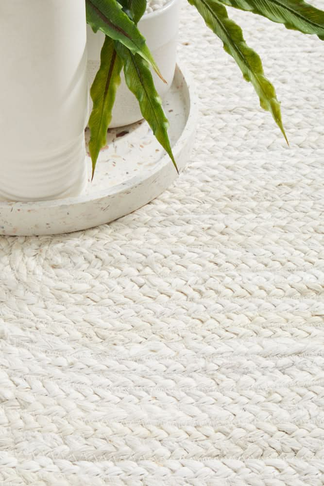 Bondi White Oval Rug