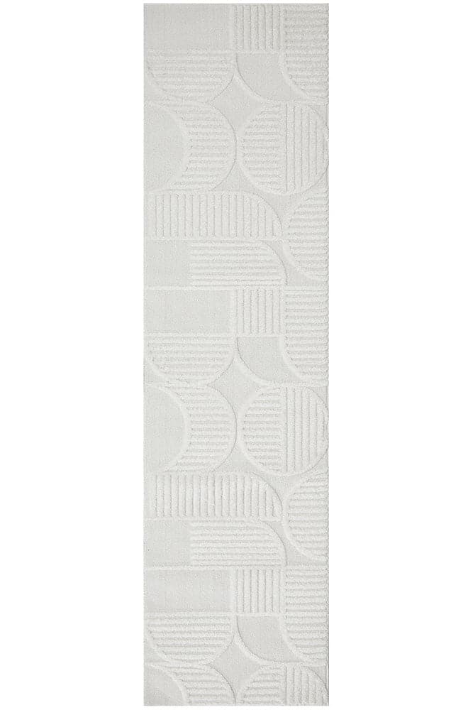 Lotus Leo White Runner Rug