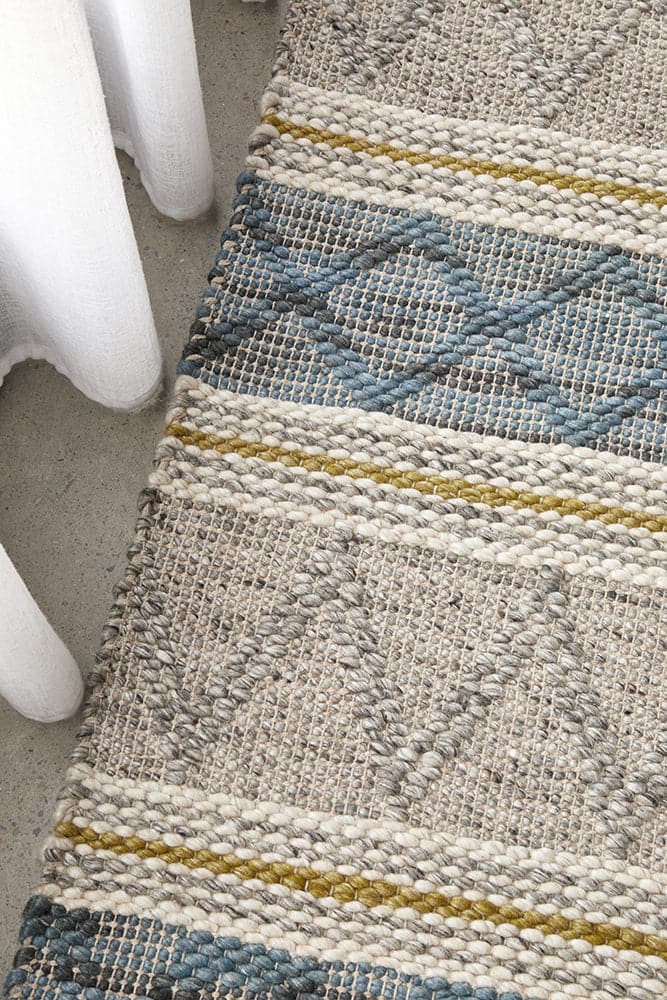 Miller Rhythm 740 Opus Silver | Wool Mix Rug | Flatweave Rug | RugsPlusOnline