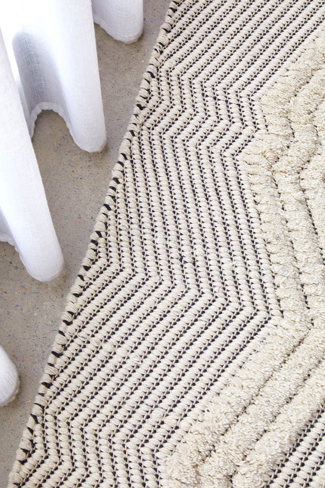 Miller Rhythm 741 Chime Bone | Wool Mix Rug | Flatweave Rug | RugsPlusOnline