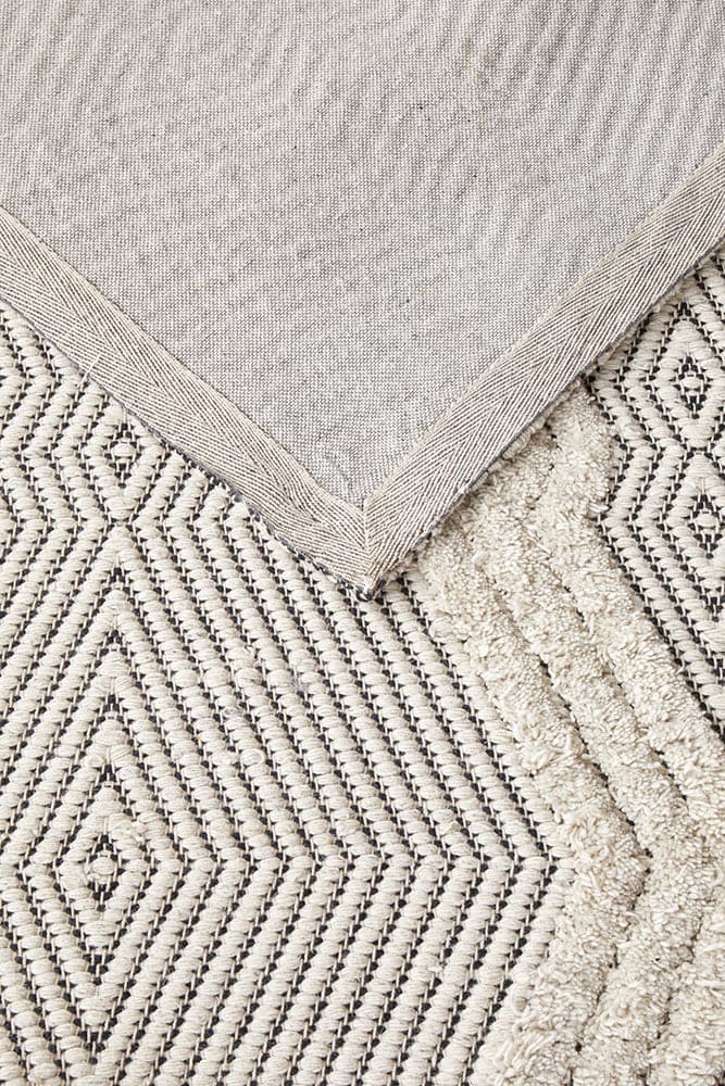 Miller Rhythm 741 Chime Bone | Wool Mix Rug | Flatweave Rug | RugsPlusOnline