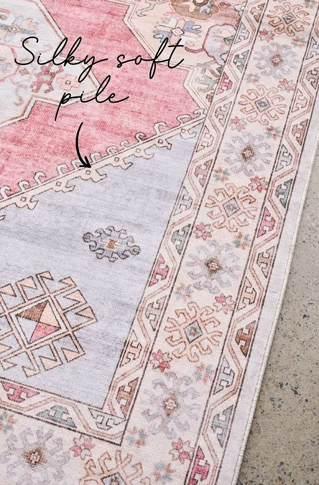 Revive Avril Rose Washable Rug