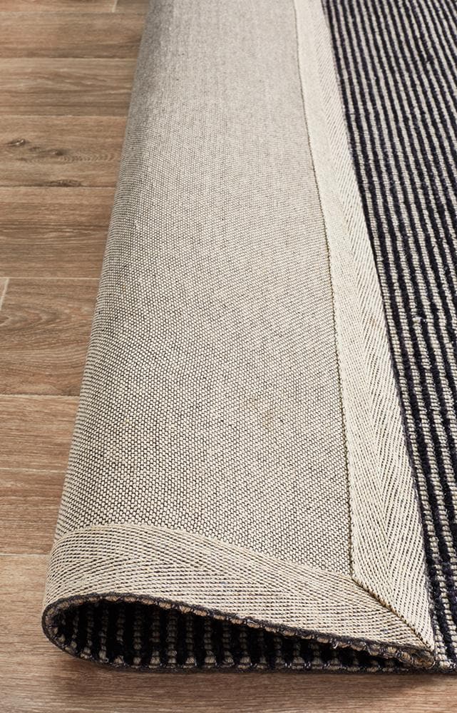 Cloud Cotton Rayon black flat weave rug