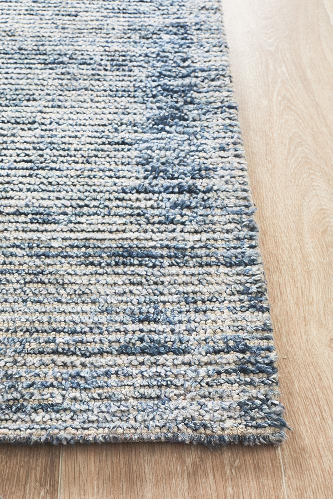 Cloud Cotton Rayon indigo flat weave rug