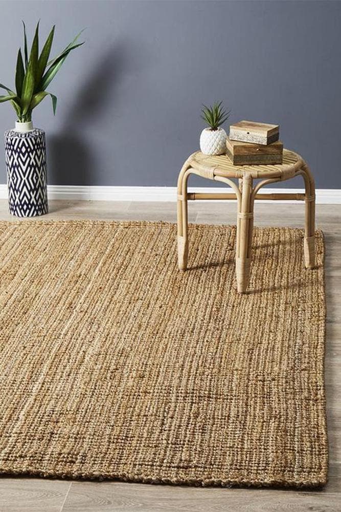 Chunky Barker natural jute fibre natural colour rug