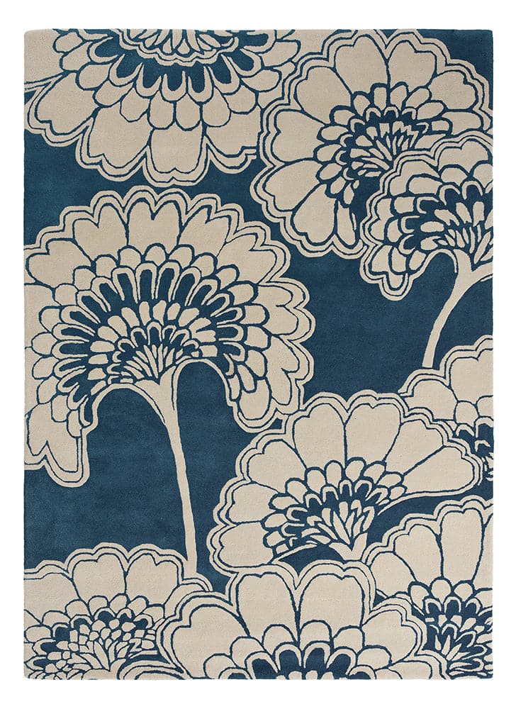 Florence Broadhurst Rug Japanese Floral Midnight 039708