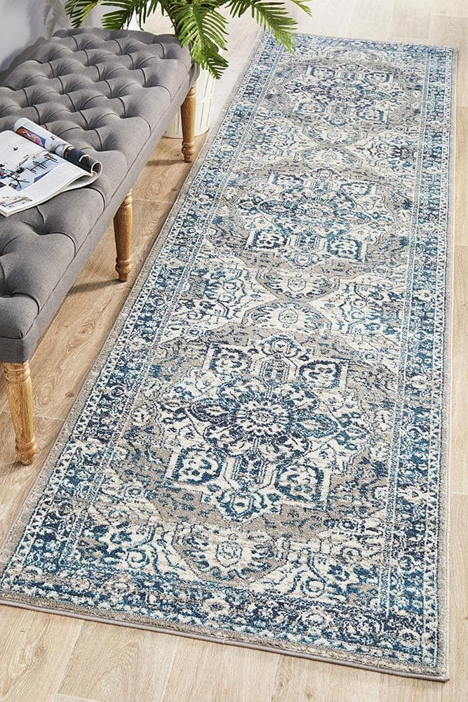 Blue Hall Rug Hallway Runners | Long Hallway Rugs | Rugs Plus - colour-blue