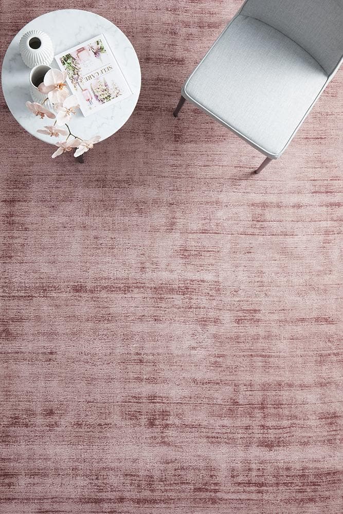 Bliss Blush Viscose Plain Rug 