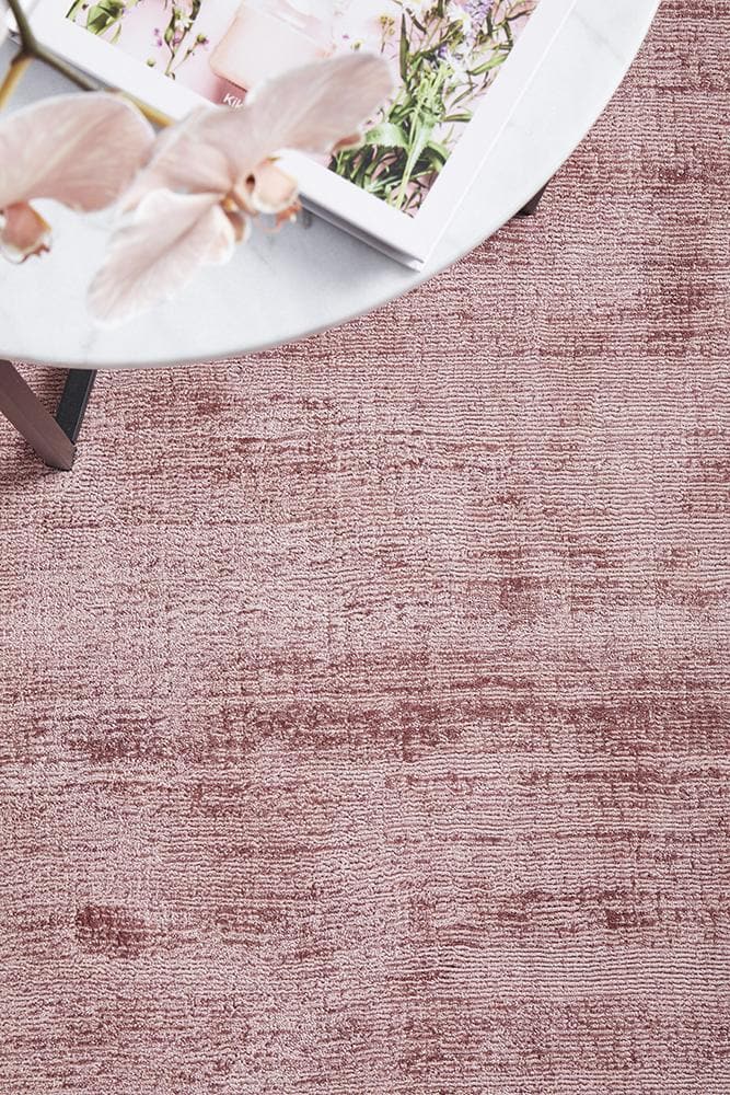 Bliss Blush Viscose Plain Rug 