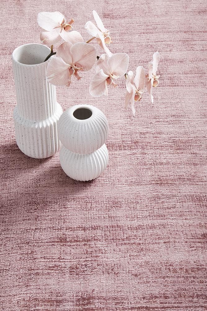 Bliss Blush Viscose Plain Rug 