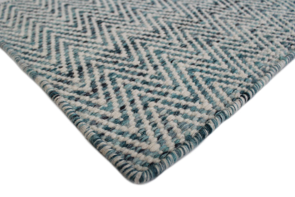 Bayliss brazil atlantic blue flat weave wool rug