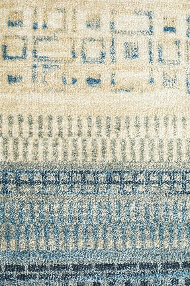 Calypso Tribal blue transitional style rug