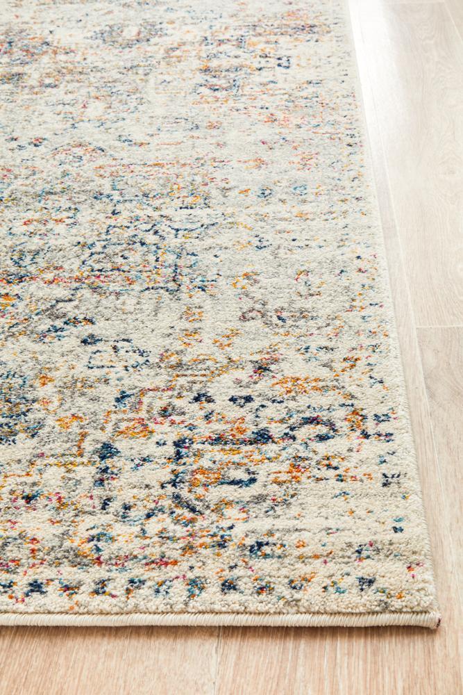 Century August silver runner transitional style rug