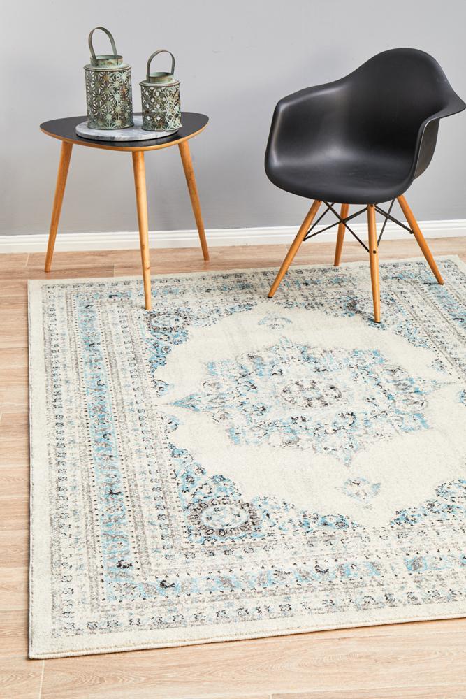 Century Emanuel white transitional traditional style rug