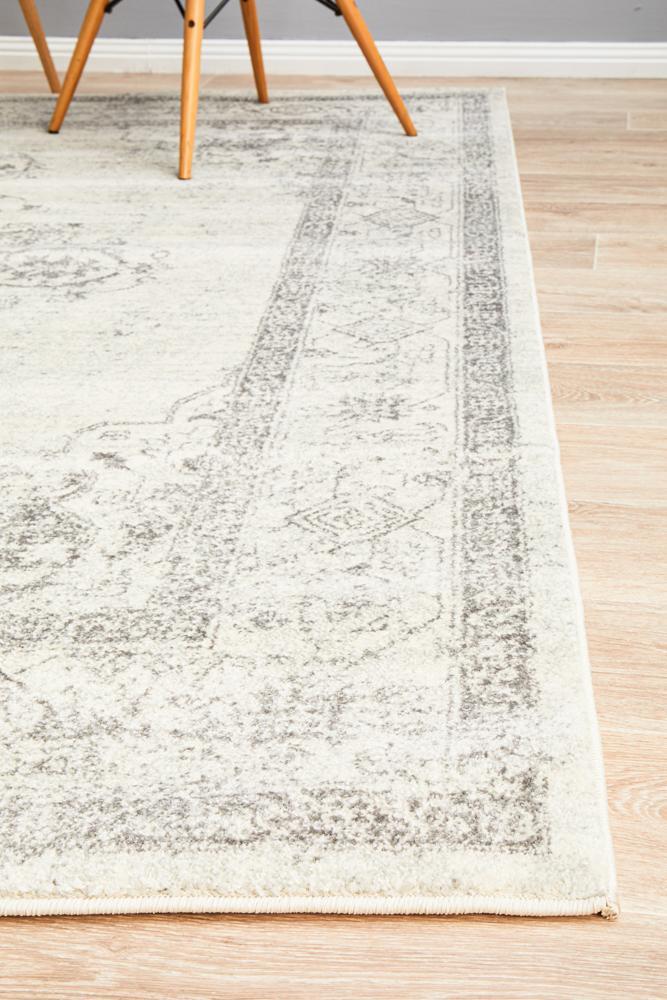 Century Bourque silver transitional traditional style rug