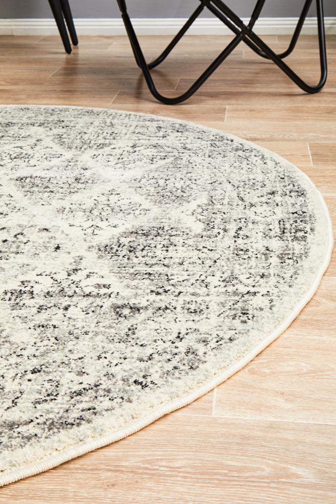 Century Lawrence grey round tribal style rug
