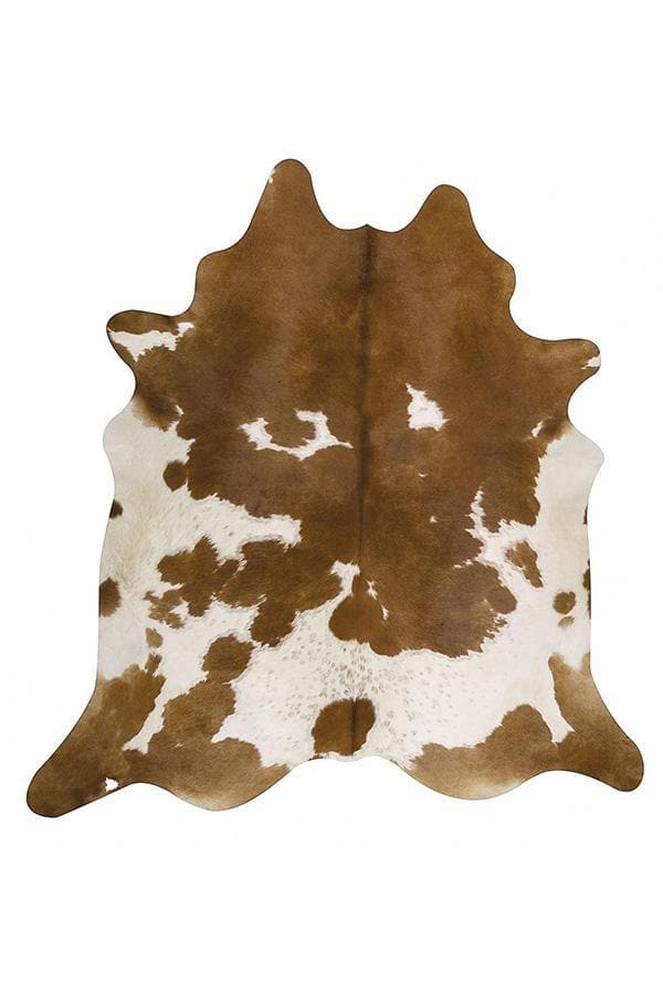 Natural cow hide brown and white