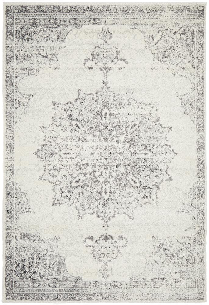 Chrome Rita Silver transitional traditional design rug