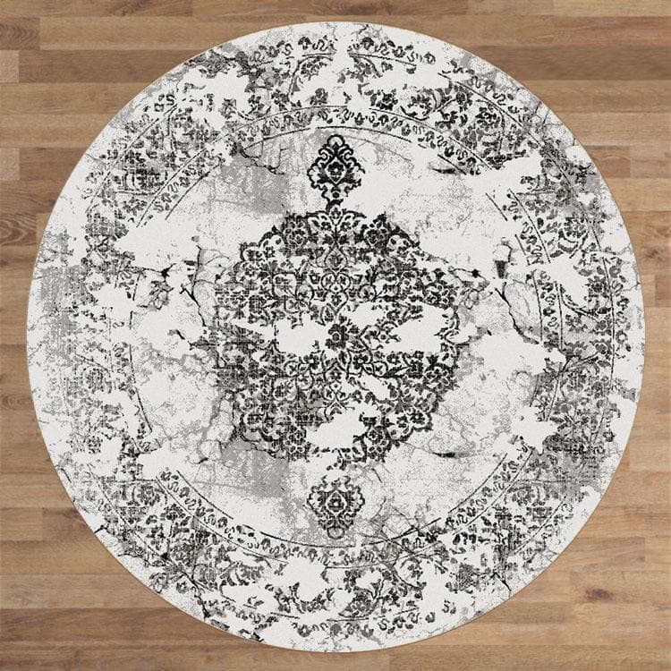 Desire 3446 grey transitional traditional designer heat-set polypropylene round rug