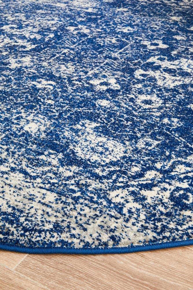 Transitional Oasis - Navy [Round] - Rug