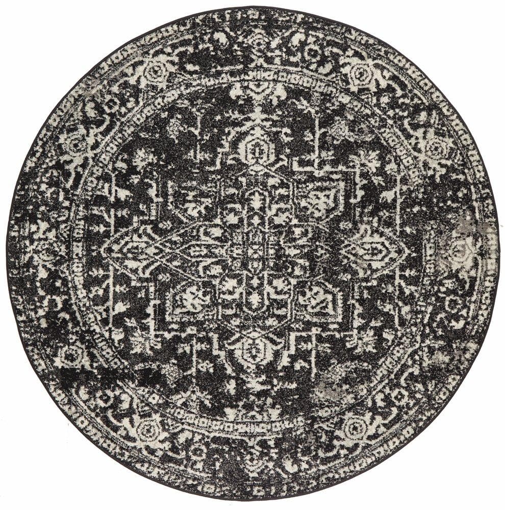 Transitional Scape - Charcoal [Round] - Rug