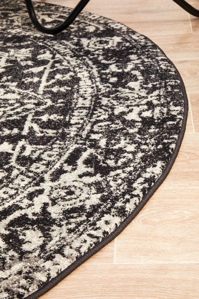 Transitional Scape - Charcoal [Round] - Rug