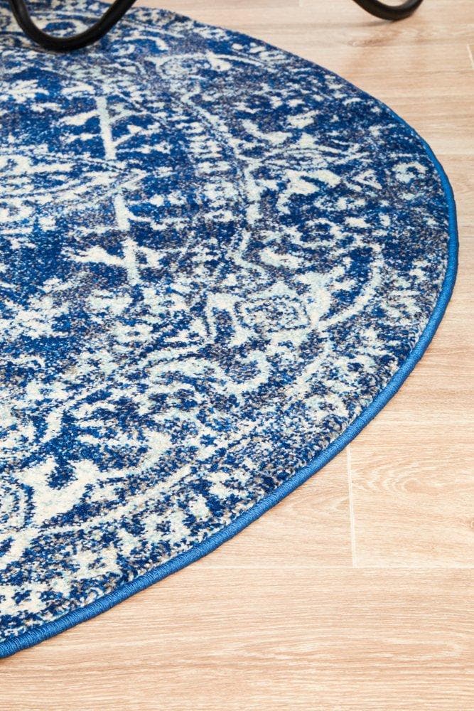 Transitional Contrast - Navy [Round] - Rug