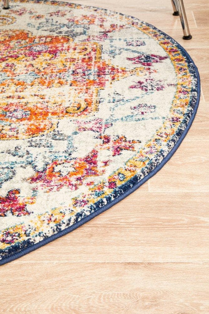 Transitional Carnival - White [Round] - Rug
