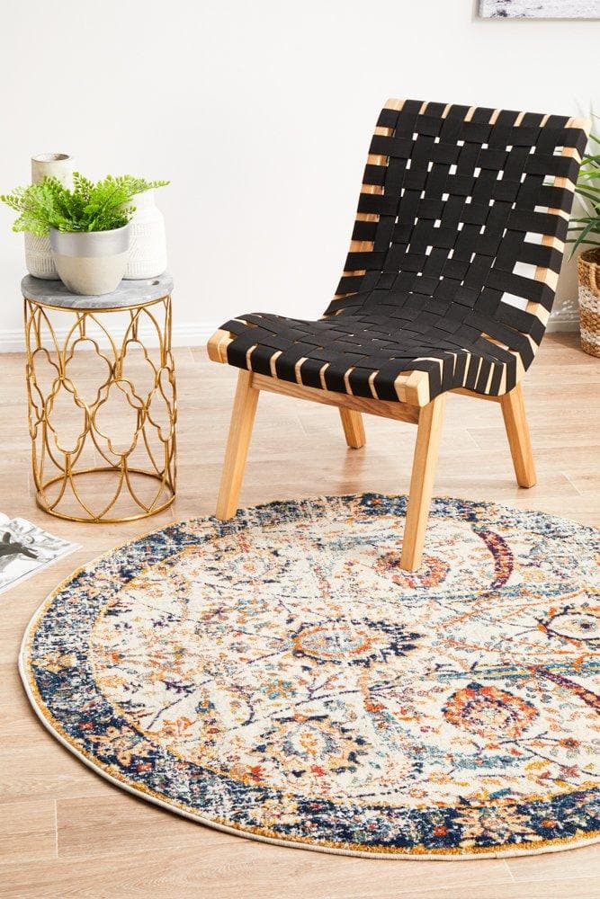 Transitional Peacock - Ivory [Round] - Rug