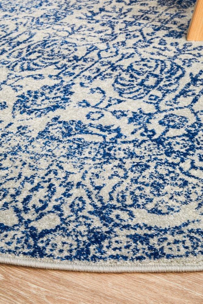 Transitional Frost - Blue [Round] - Rug