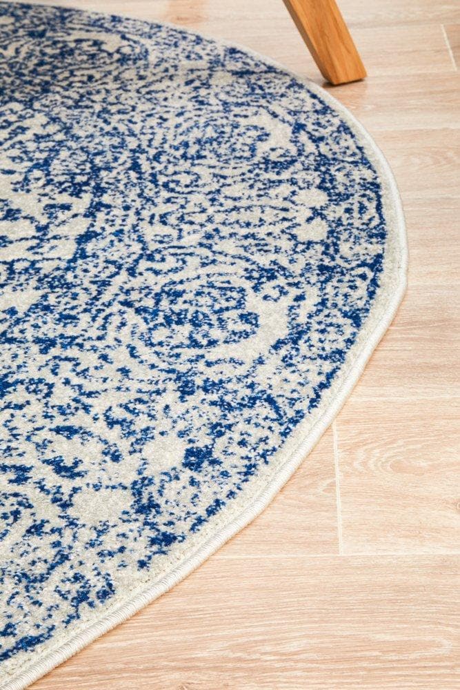 Transitional Frost - Blue [Round] - Rug