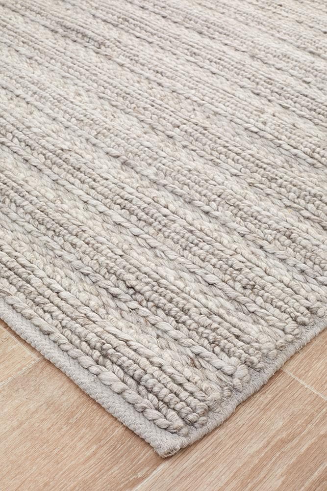 Harvest wool silver hand made rug 