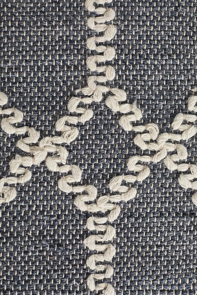 Krisha Tribal trellis rustic blue flat weave rug