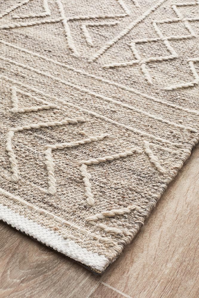 arya stitch woven natural rug corner