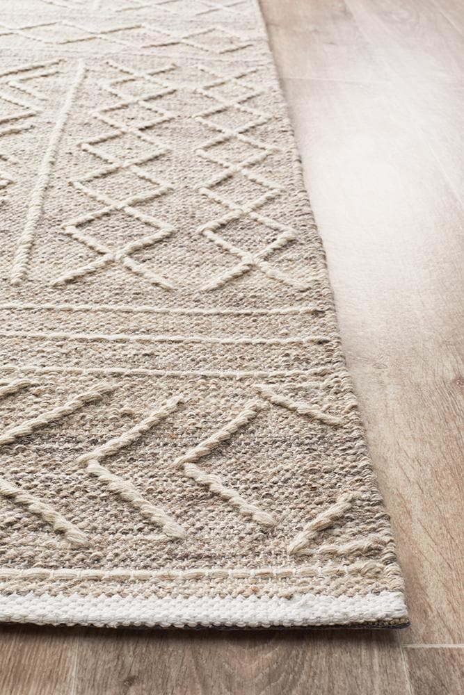arya stitch woven natural rug corner
