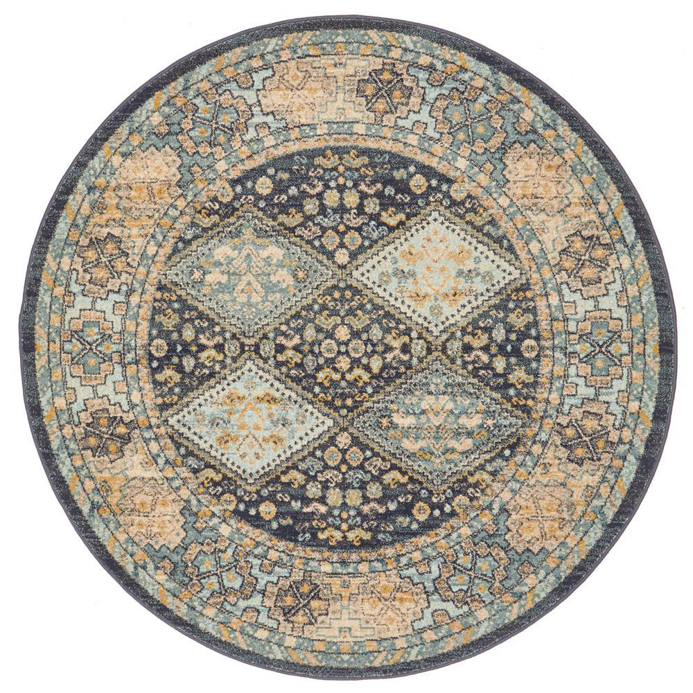 Legacy 857 navy round transitional traditional rug