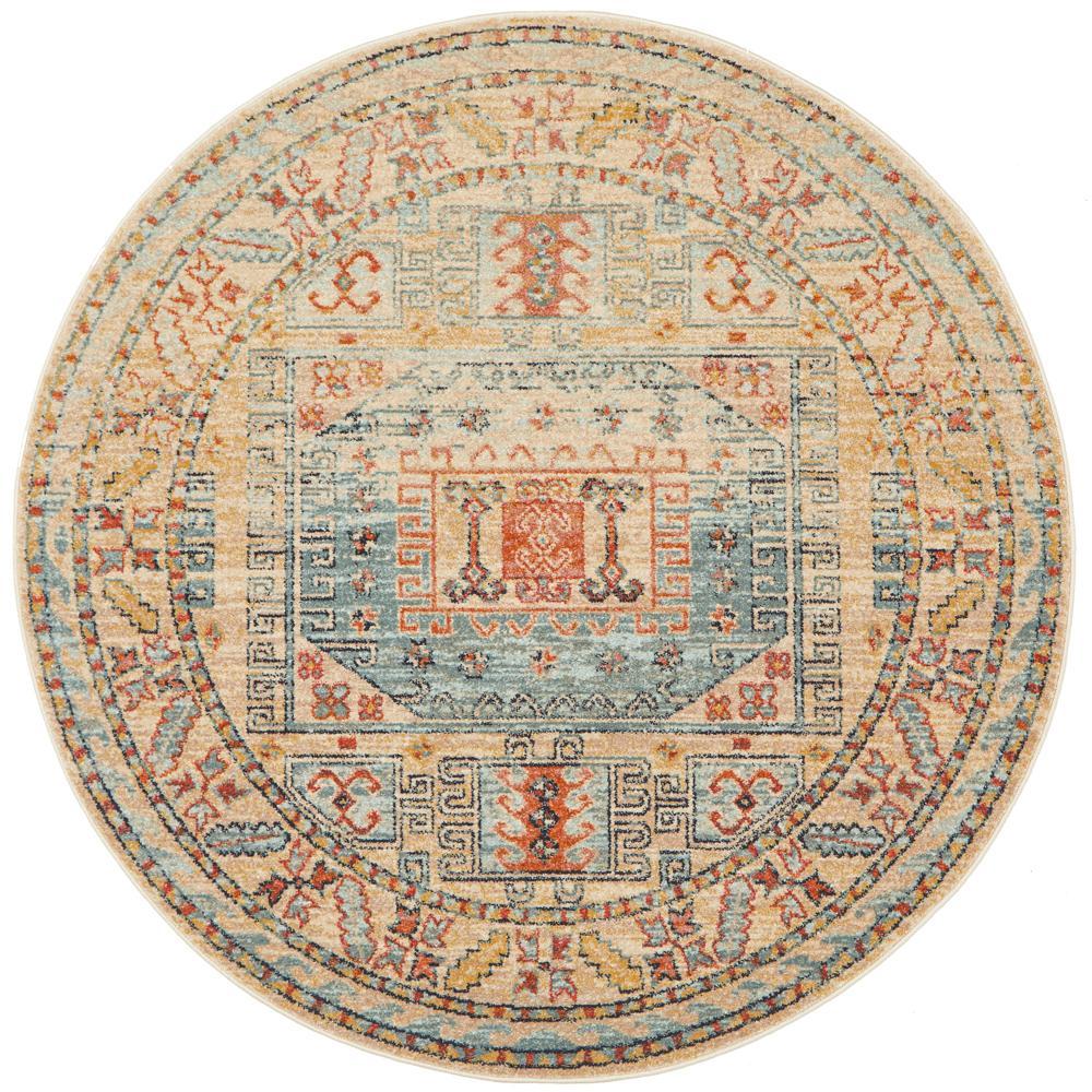 Legacy 859 sky blue round transitional traditional rug