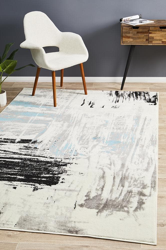 Lydia abstract blue black modern rug