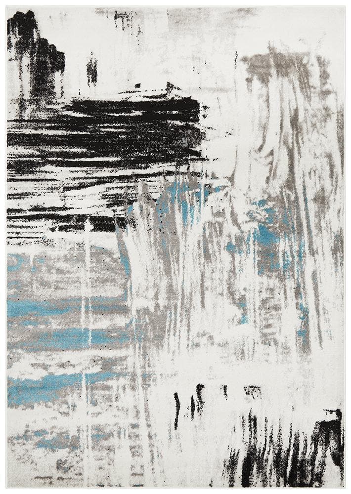 Lydia abstract blue black modern rug