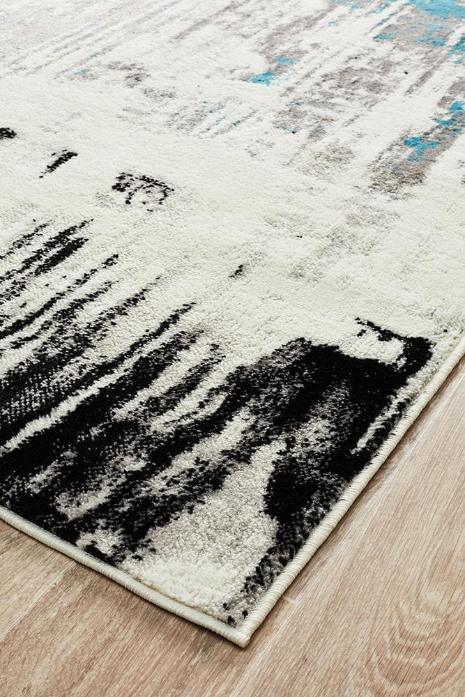 Lydia abstract blue black modern rug